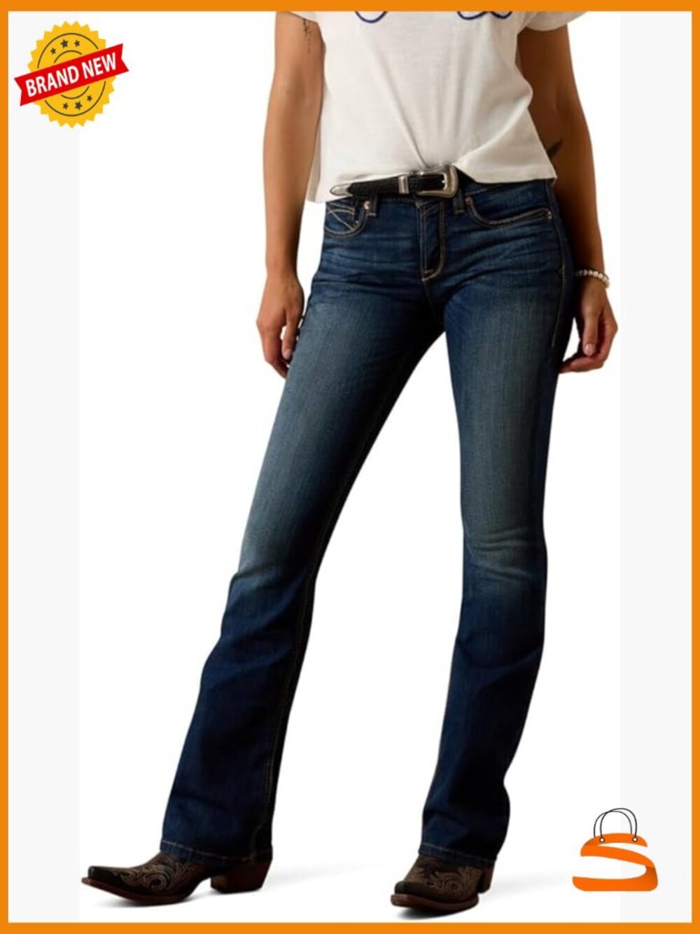 Women's Boot Cut Jeans High Rise Stretch Denim Regular Fit